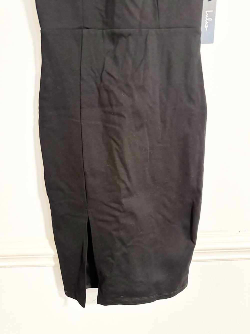 Lulus NWT Vibrant Allure Black Square Neck Sleeveless Bodycon Midi Dress Medium - Picture 4 of 13